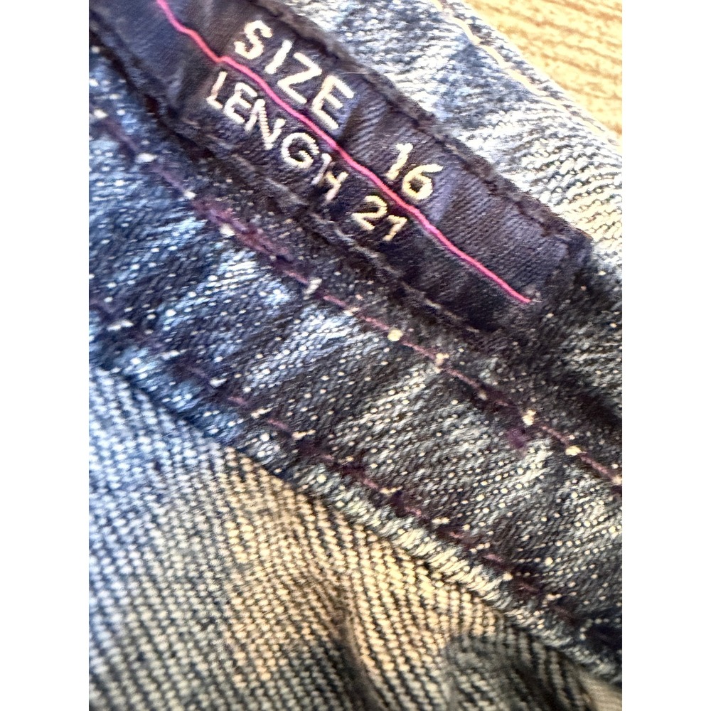 Vigoss Chelsea Capri Jeans 16 x 21 Embellished Distressed Denim 16x21 Jean Crop - Picture 5 of 12